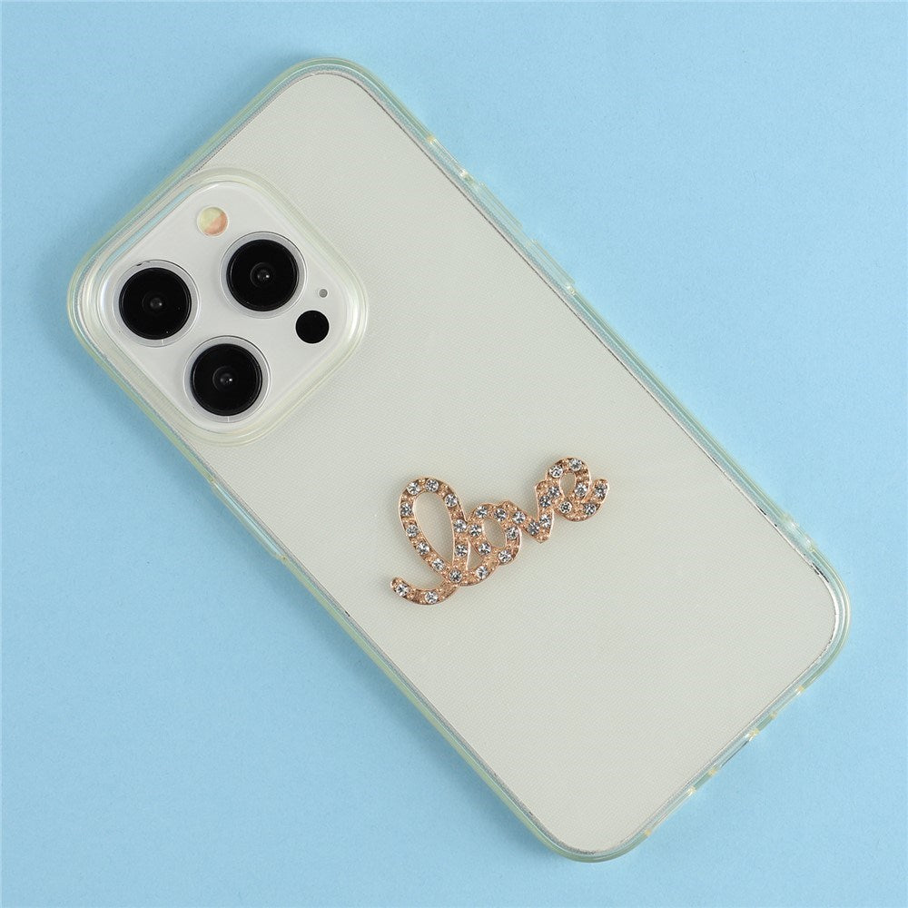Love Sticker i Rhinsten - Mobil - Guld