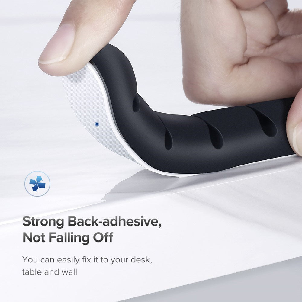 Fleksibel & Selvklæbende Kabelholder - 7 Pladser - Sort