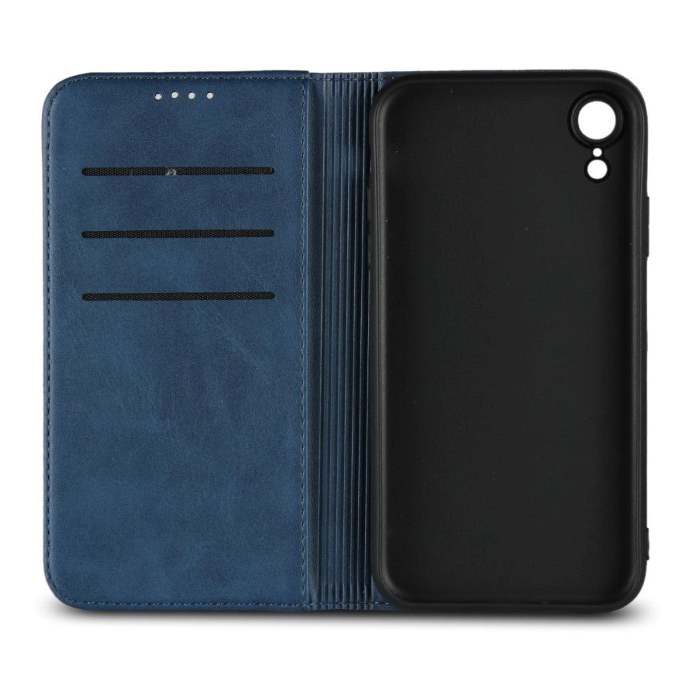 iPhone XR Smart Læder Flip Cover m. Pung - Blå
