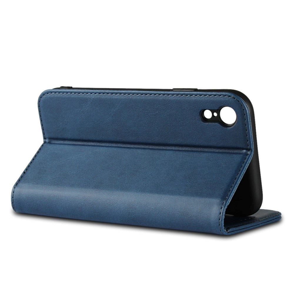 iPhone XR Smart Læder Flip Cover m. Pung - Blå