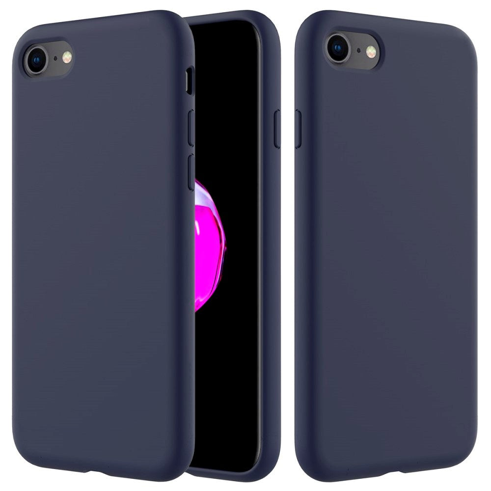 iPhone 7 / 8 / SE (2020 / 2022) Soft Silicone Cover - Mørkeblå Vol. 2