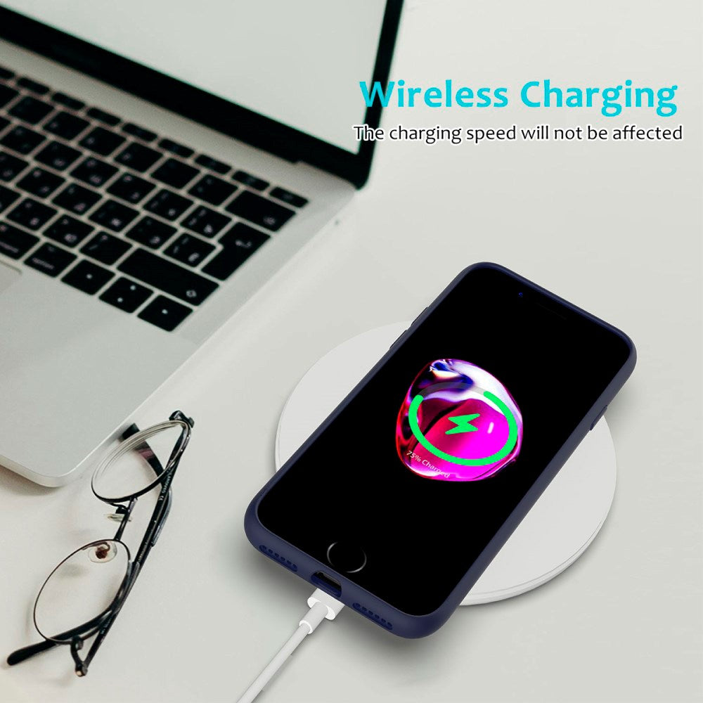 iPhone 7 / 8 / SE (2020 / 2022) Soft Silicone Cover - Mørkeblå Vol. 2