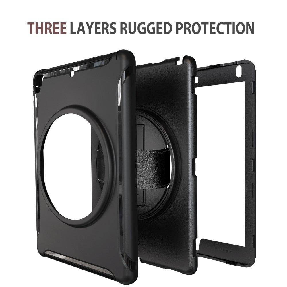 iPad 9.7" Håndværker Case m. 360 Graders Håndholder & Ståfunktion - Sort