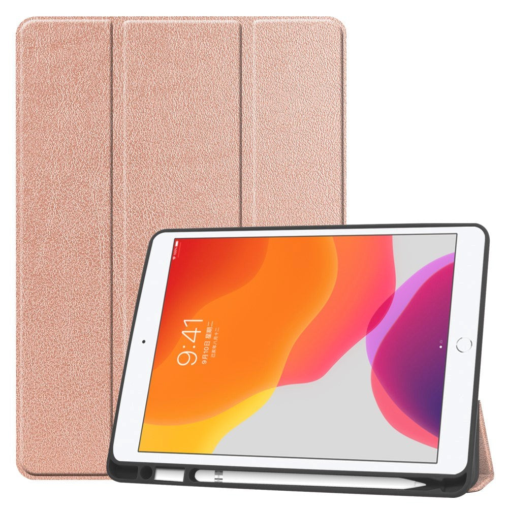 Apple iPad 10.2" (2021 / 2020 / 2019) Flip Cover m. Holder Til Apple Pencil - Rose Gold
