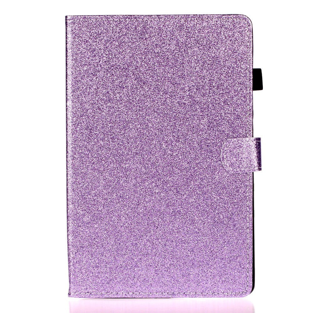 iPad 10.2" (2021 / 2020 / 2019) Glitter Cover m. Flipstander & Kortholder - Glitter Purple