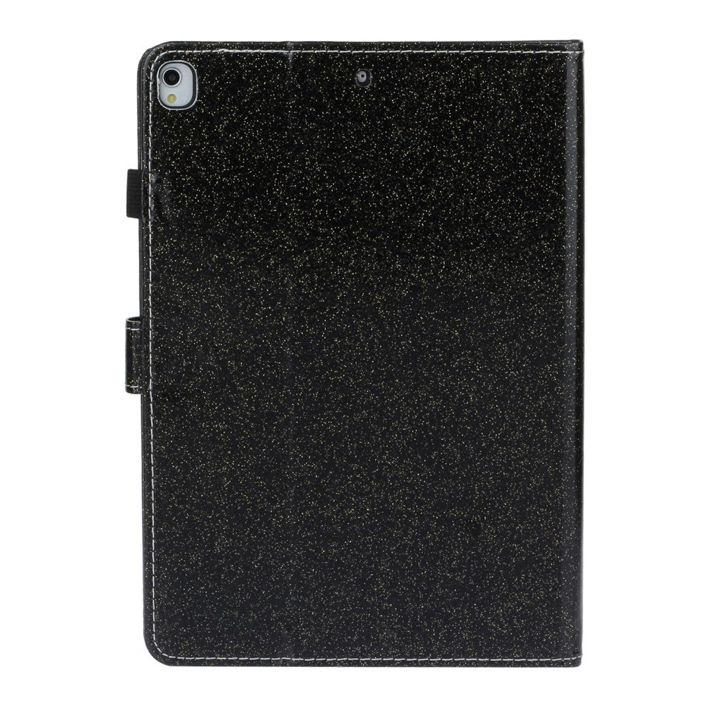iPad 10.2" (2021 / 2020 / 2019) Glitter Cover m. Flipstander & Kortholder - Glitter Black