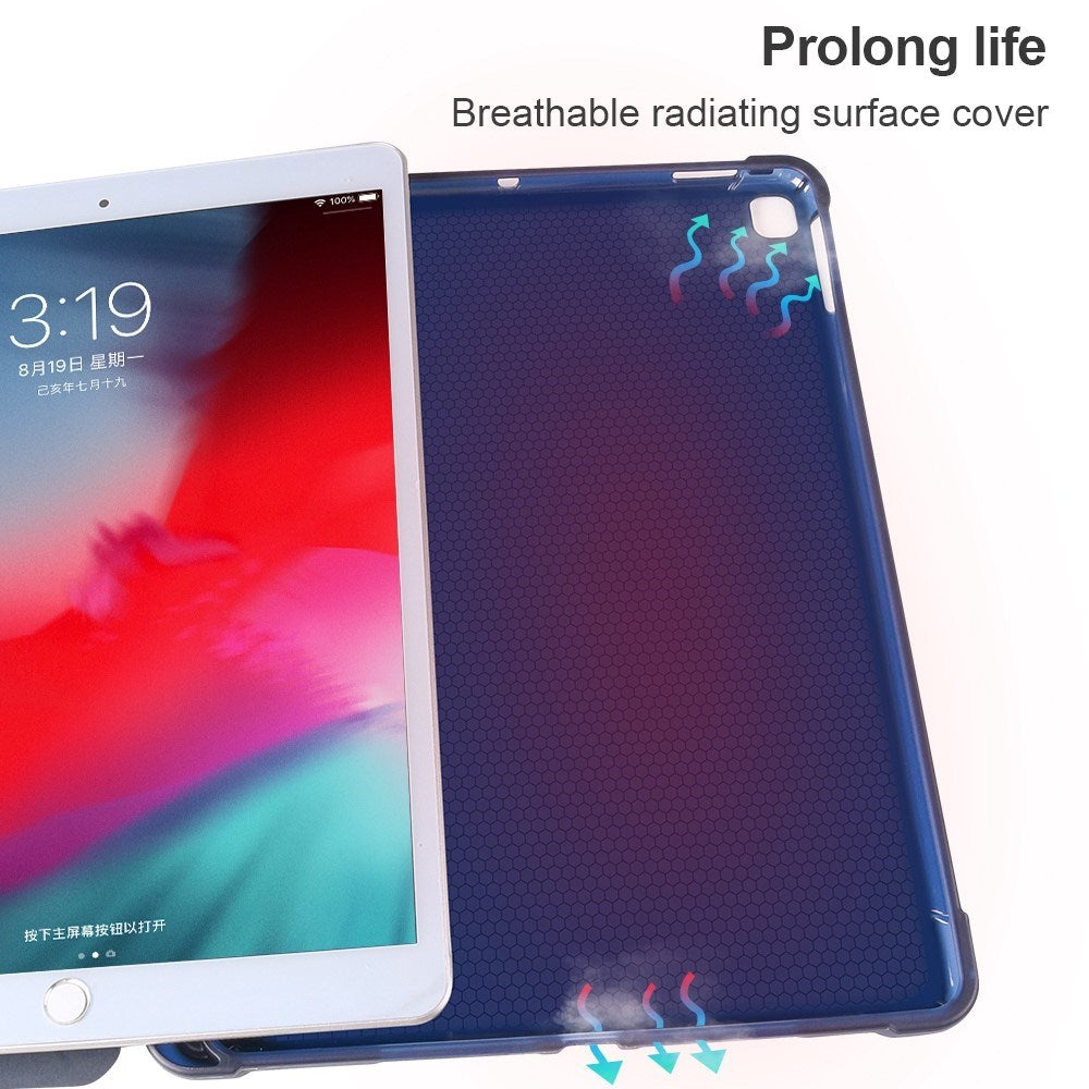 iPad 10.2" (2021 / 2020 / 2019) / iPad Pro 10.5 / iPad Air (2019) Cover - Fleksibelt Origami Cover - Mørkeblå