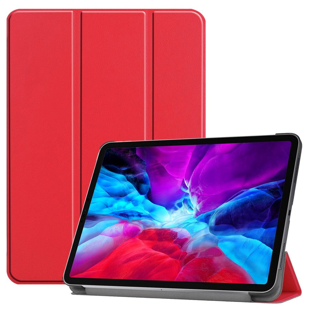 iPad Pro 12.9" (2022 / 2021 / 2020 /2018) / Air 13" (2025 / 2024) Læder Cover m. Wake-Up & Stander - Rød
