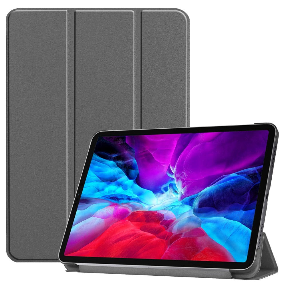 iPad Pro 12.9" (2022 / 2021 / 2020 /2018) / Air 13" (2025 / 2024) Læder Cover m. Wake-Up & Stander - Grå