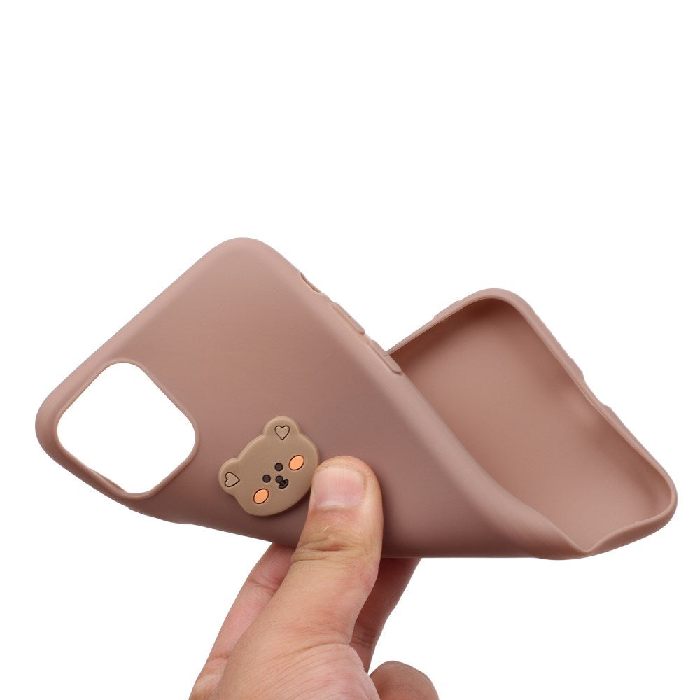 EIDERWOOD iPhone 11 Silikone Cover - Dekorativ Figur - Brun / Bjørn