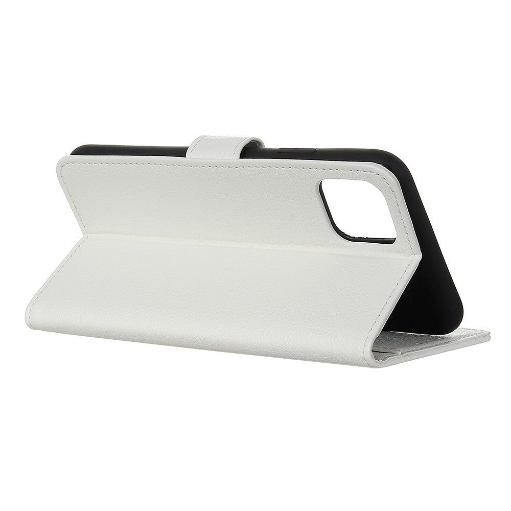 iPhone 12 / 12 Pro Læder Flip Cover m. Pung - Hvid