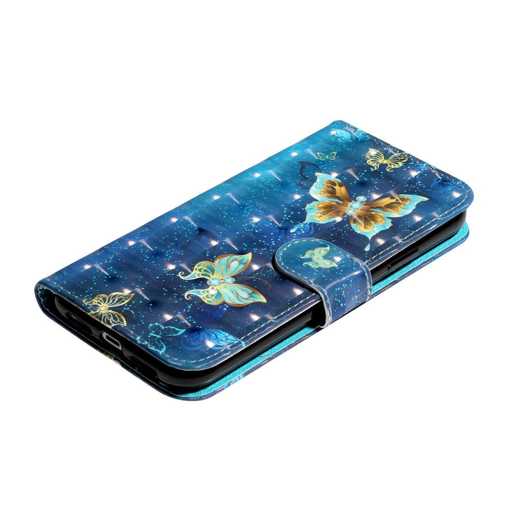 EIDERWOOD iPhone XR Læder Flip Cover m. Pung og Strop - Sommerfugle