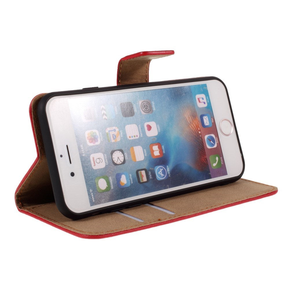 EIDERWOOD iPhone 6 Plus / 6 (s) Plus Læder Flip Cover m. Pung - Rød