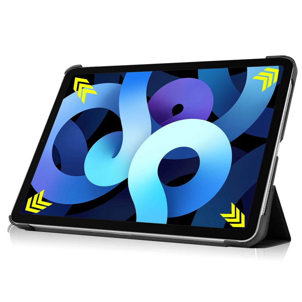 EIDERWOOD iPad Air 10.9-11" (2025-2020) Læder Flip Cover m. Stylus Pen Holder & Tri-Fold - Sort