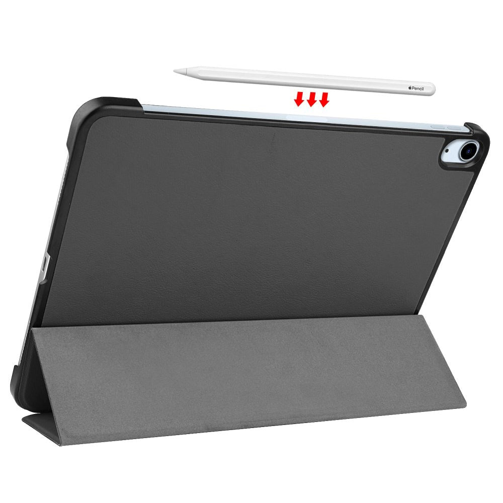 EIDERWOOD iPad Air 10.9-11" (2025-2020) Læder Flip Cover m. Stylus Pen Holder & Tri-Fold - Grå