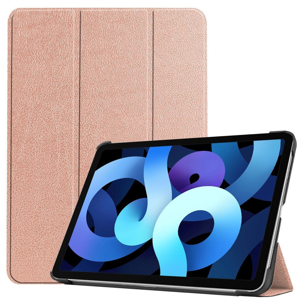 EIDERWOOD iPad Air 10.9-11" (2025-2020) Læder Flip Cover m. Stylus Pen Holder & Tri-Fold - Rose Gold
