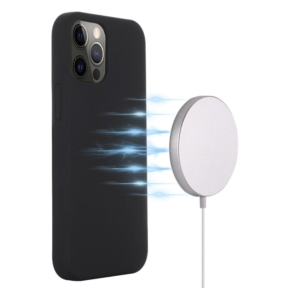 iPhone 12 / 12 Pro Silikone Case Sort MagSafe
