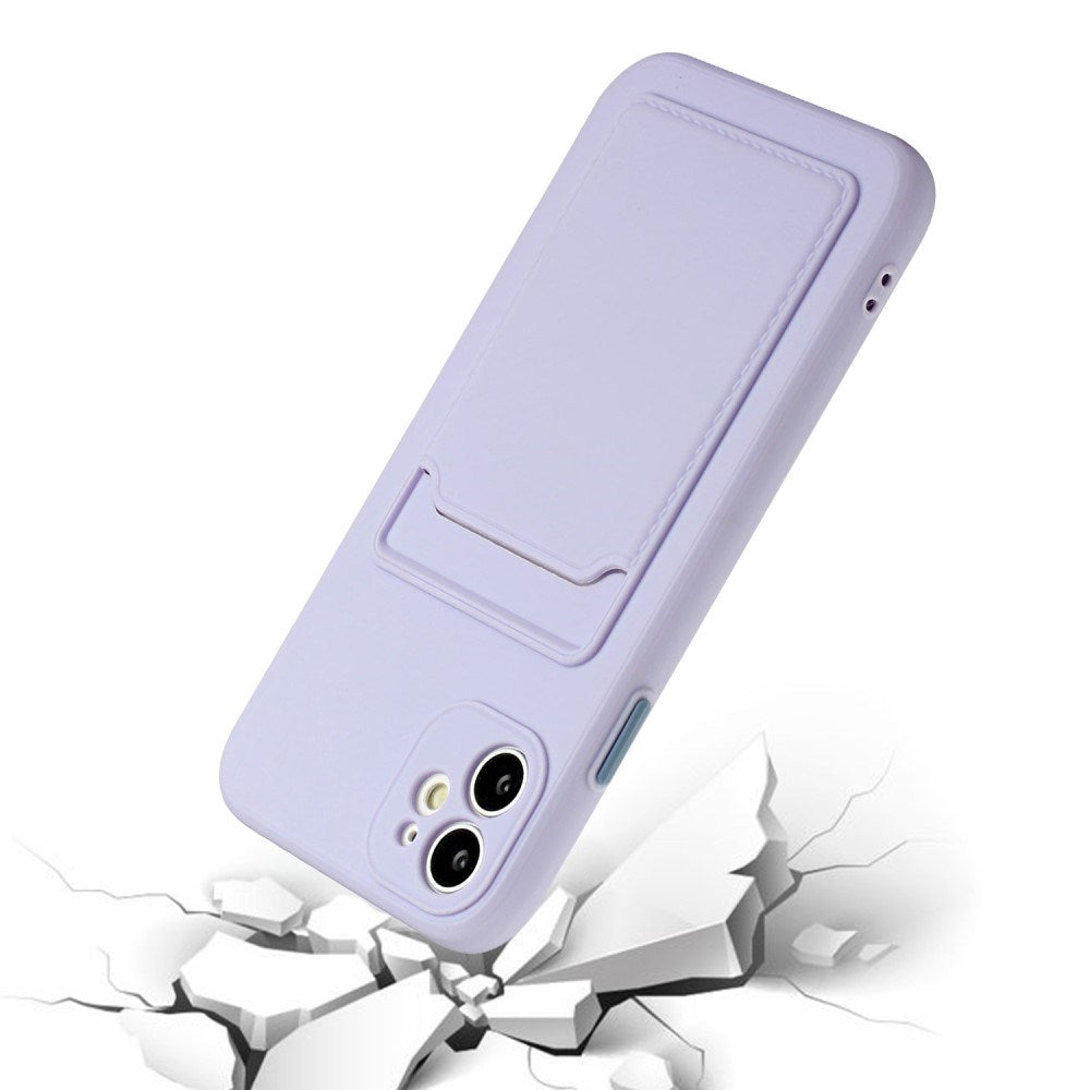 iPhone 12 Mini - EIDERWOOD Fleksibelt Plastik Cover m. Kortholder - Lilla