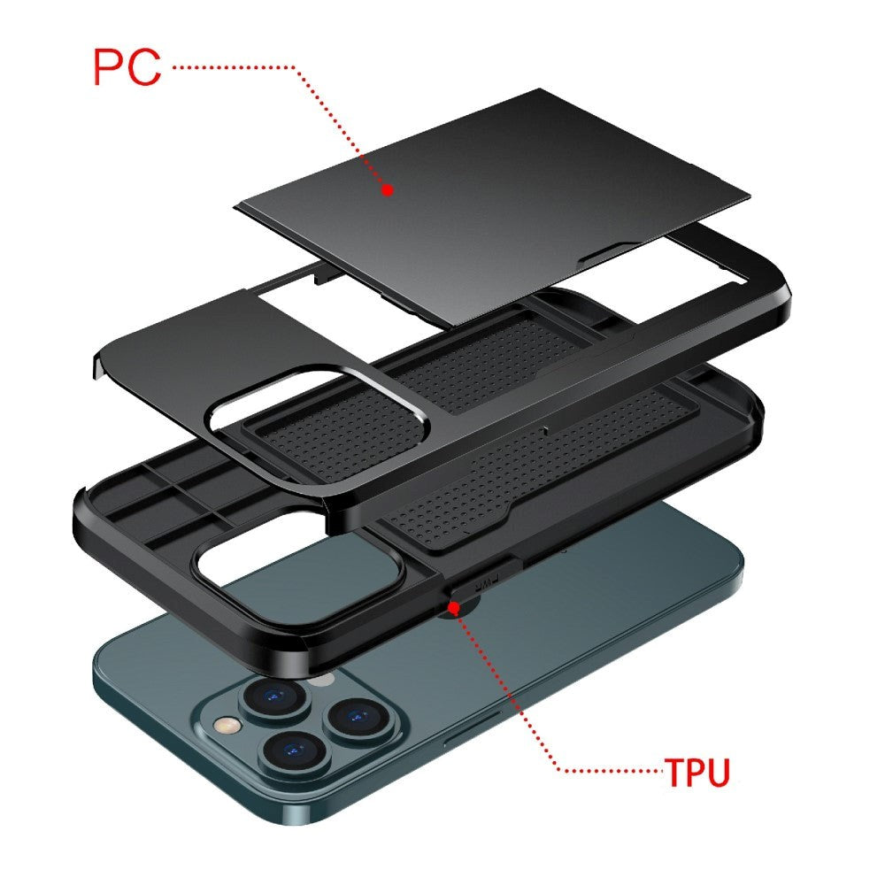 iPhone 13 Pro Max Håndværker Cover m. Kortholder - Sort