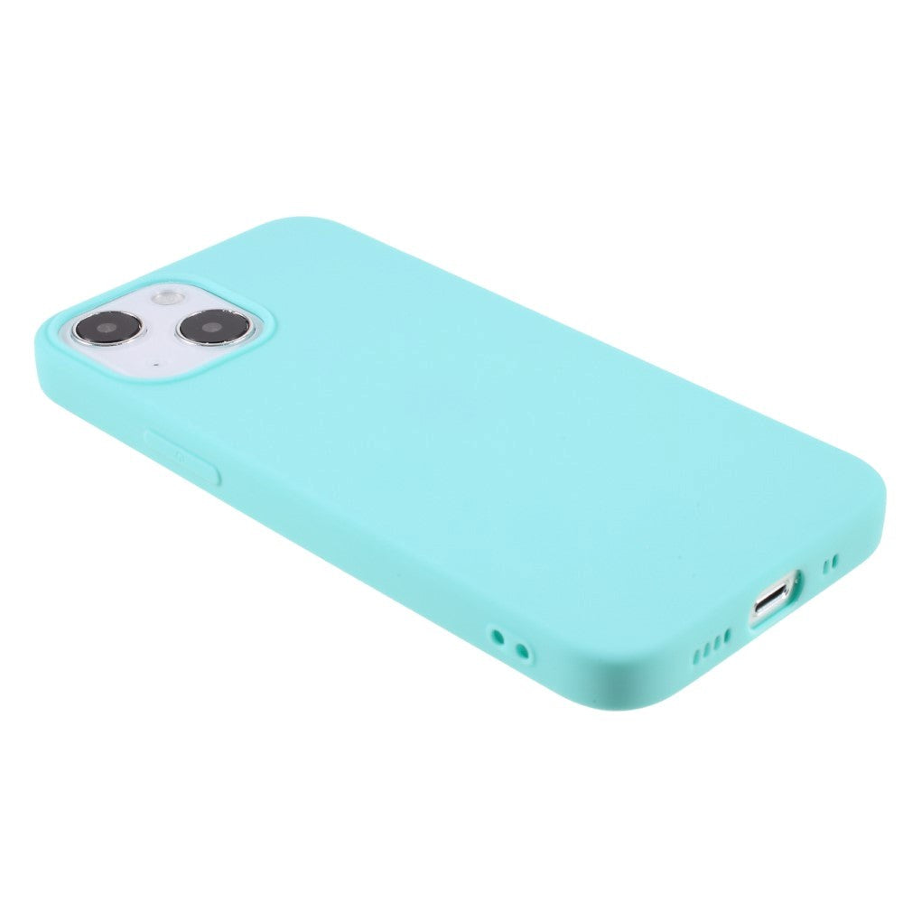 iPhone 13 Mini Fleksibelt Plastik Bagside Cover - Cyan