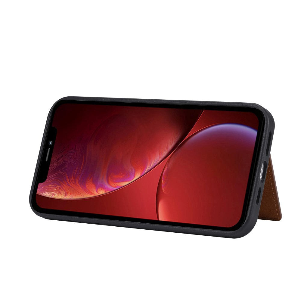 iPhone 13 Hybrid Bagside Cover m. Kortholder - Sort