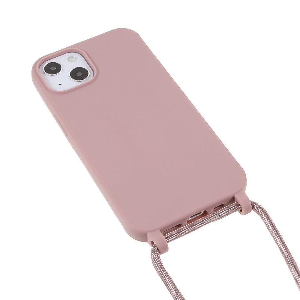 iPhone 13 Fleksibelt Cover m. Snor - Rosa