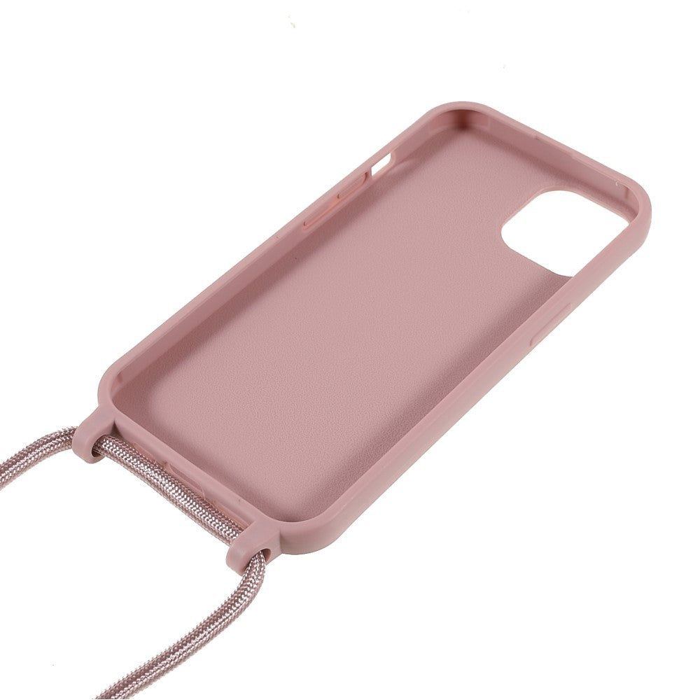 iPhone 13 Fleksibelt Cover m. Snor - Rosa