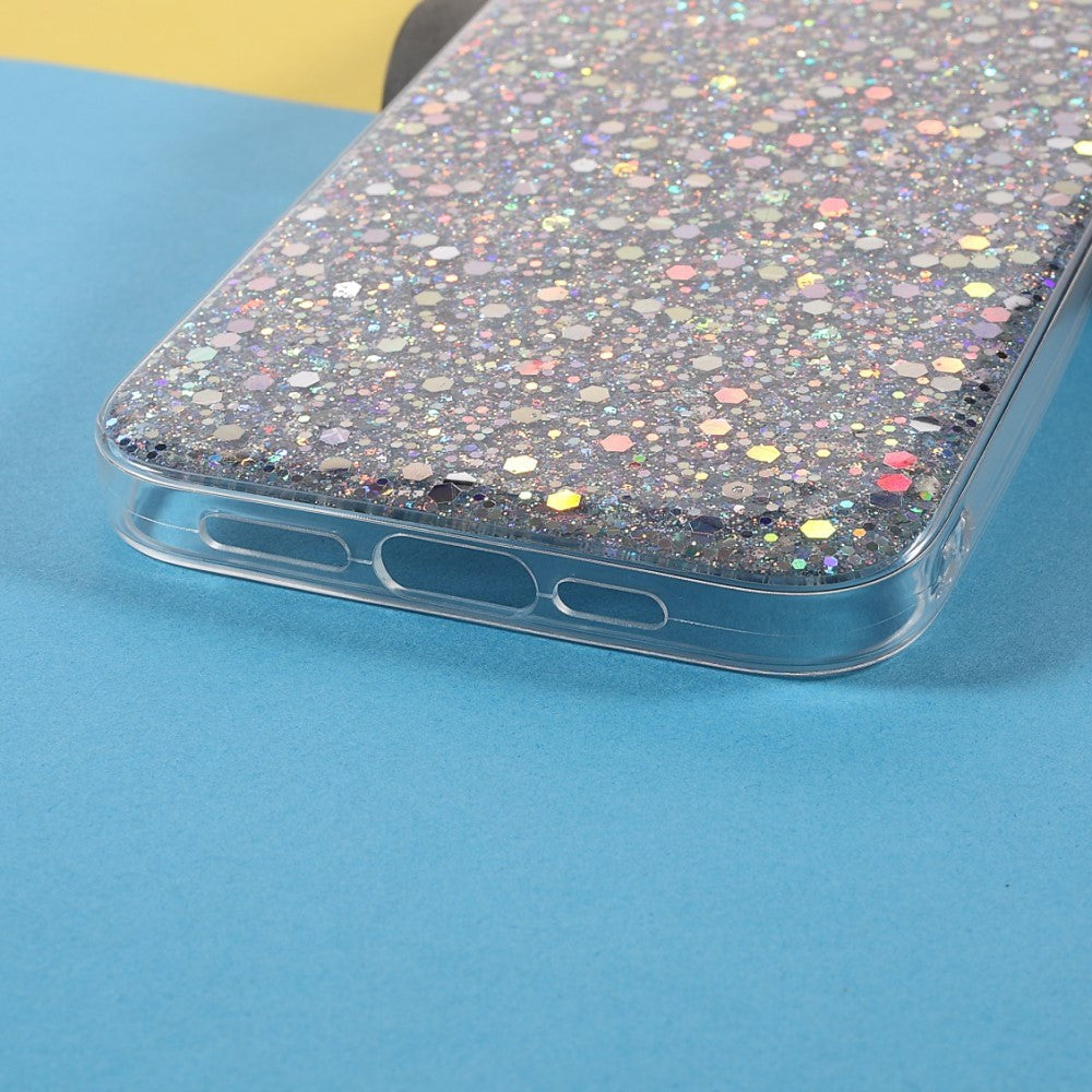 iPhone 13 Mini Glitter Bagside Cover - Sølv