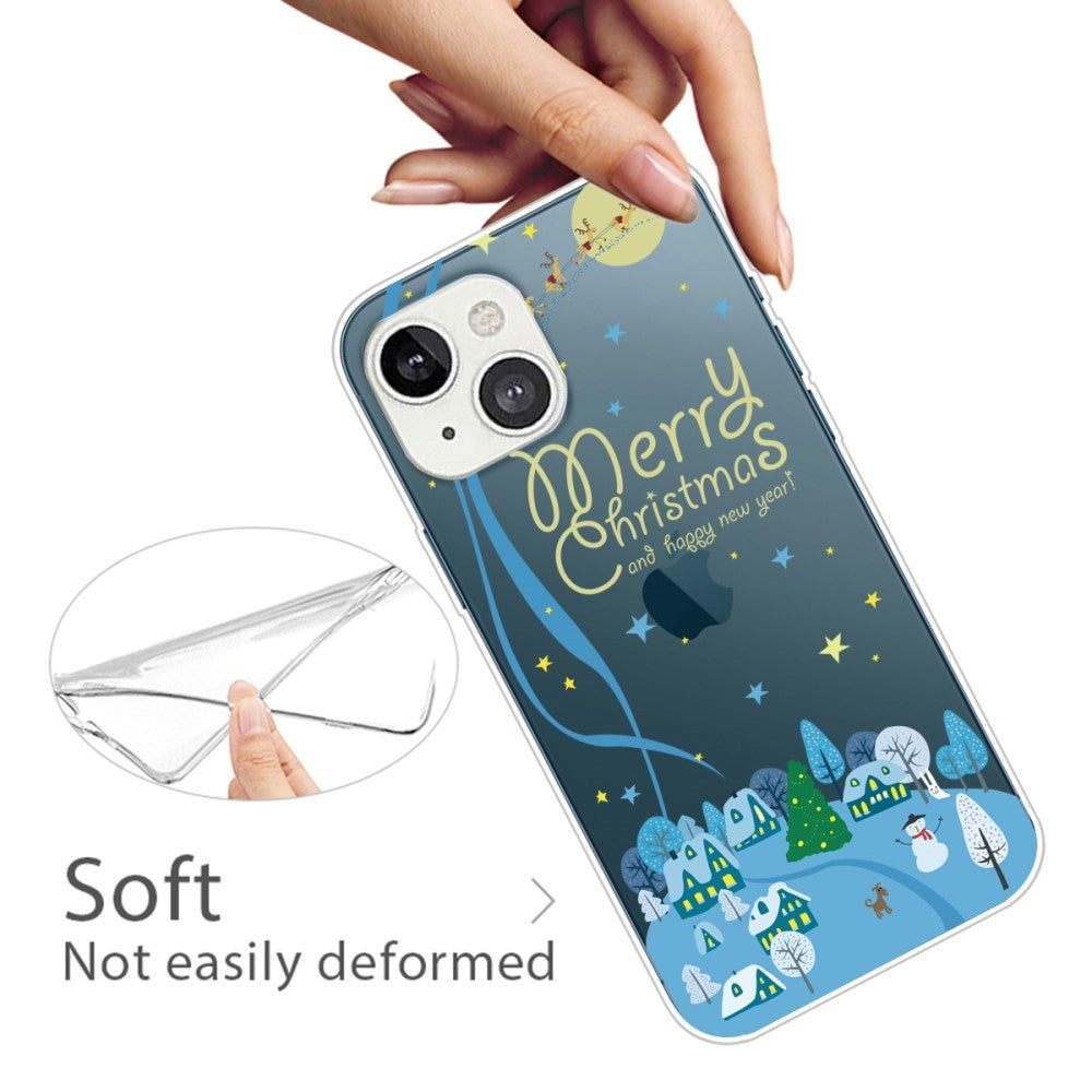 iPhone 13 Plastik Jule Cover - Gennemsigtig - Julenat