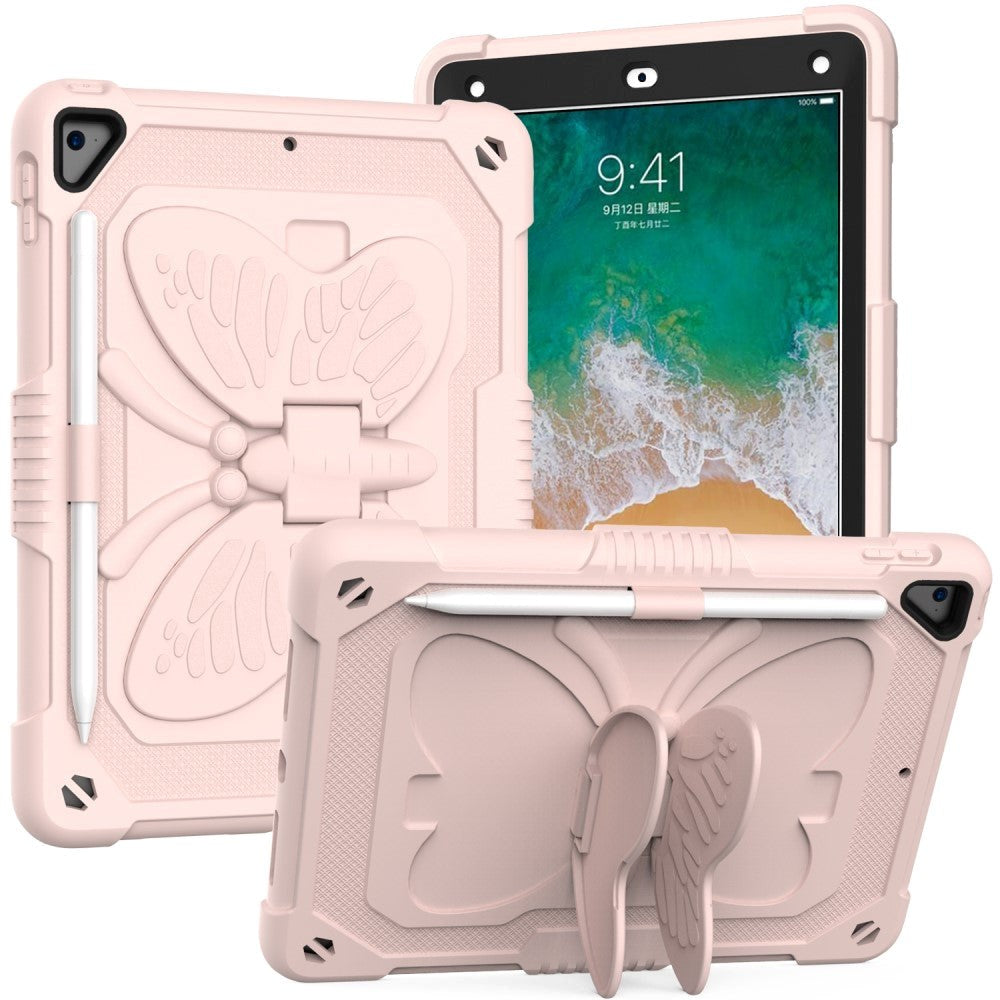 iPad (2018) / iPad (2017) / iPad Air / iPad Air 2 Butterfly Kickstand Børne Cover - Pink