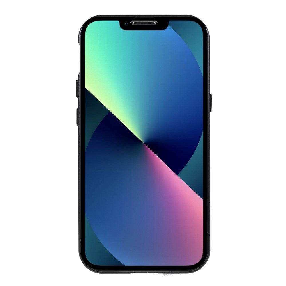 iPhone 13 Magnetisk Metal Cover m. Glas Forside & Bagside - Sort