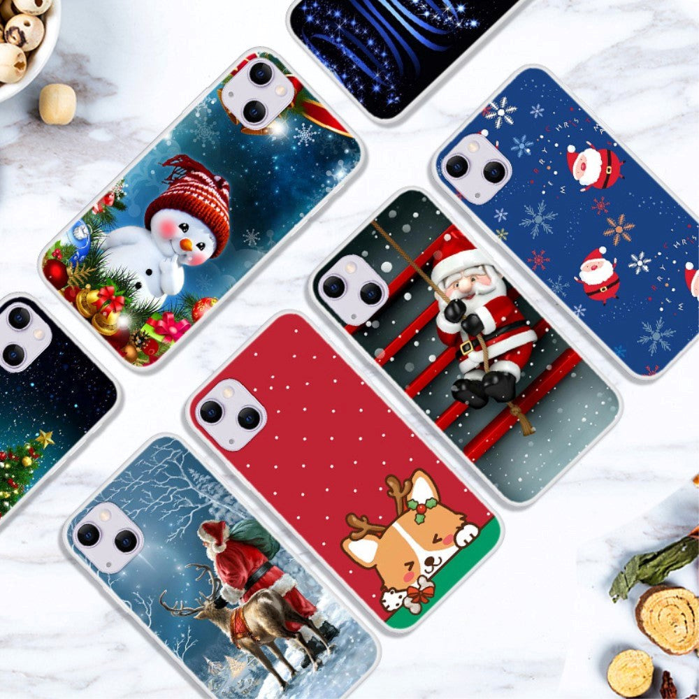 iPhone 13 Fleksibelt Plast Jule Bagside Cover - Tegneserie Snemand