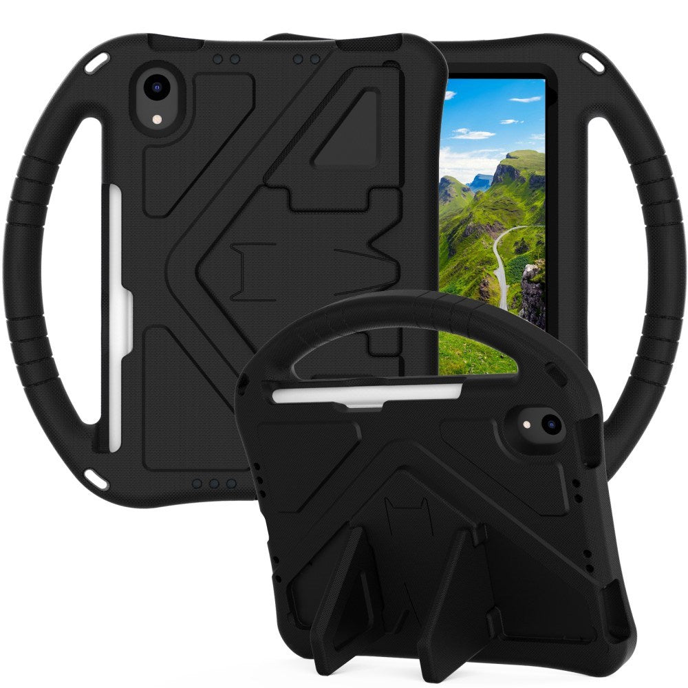 EIDERWOOD Børnevenligt Etui til iPad mini (2024) / mini (2021) med Kickstand - Sort