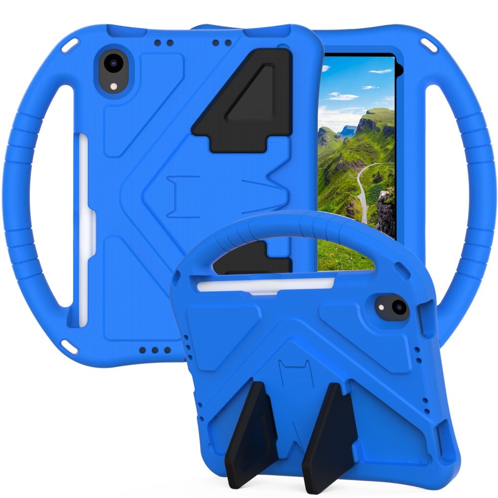 EIDERWOOD Børnevenligt Etui til iPad mini (2024) / mini (2021) med Kickstand – Blå