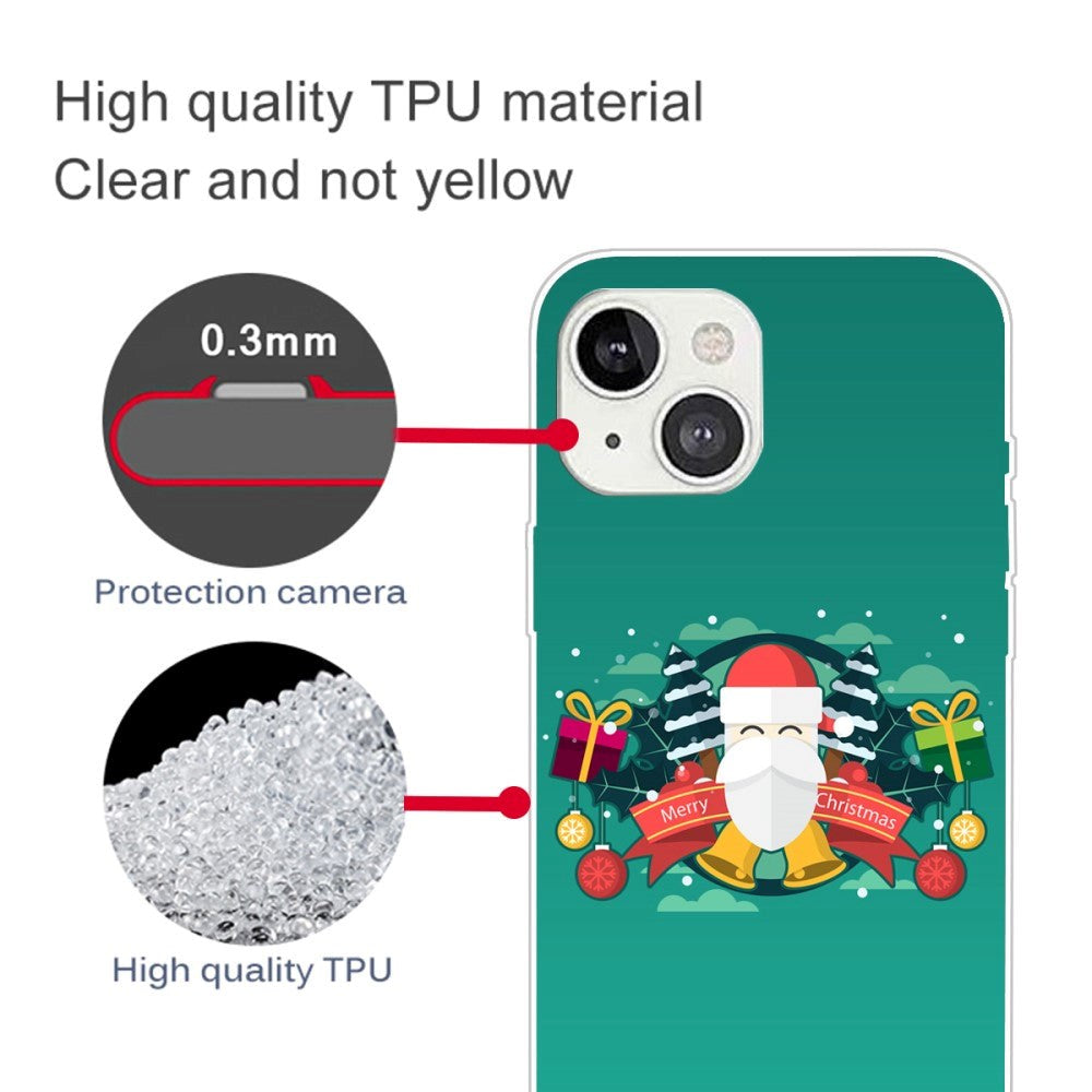 iPhone 13 Fleksibelt Plast Bagside Julecover - Merry Christmas - Glædelig Jul