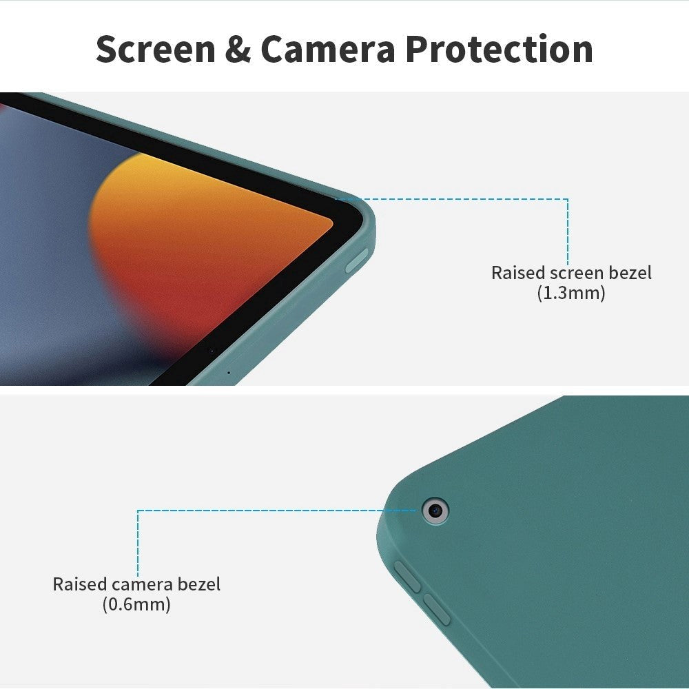 iPad 10.2" (2021 / 2020 / 2019) Liquid Silikone Shockproof Bagside Cover - Mørkeblå