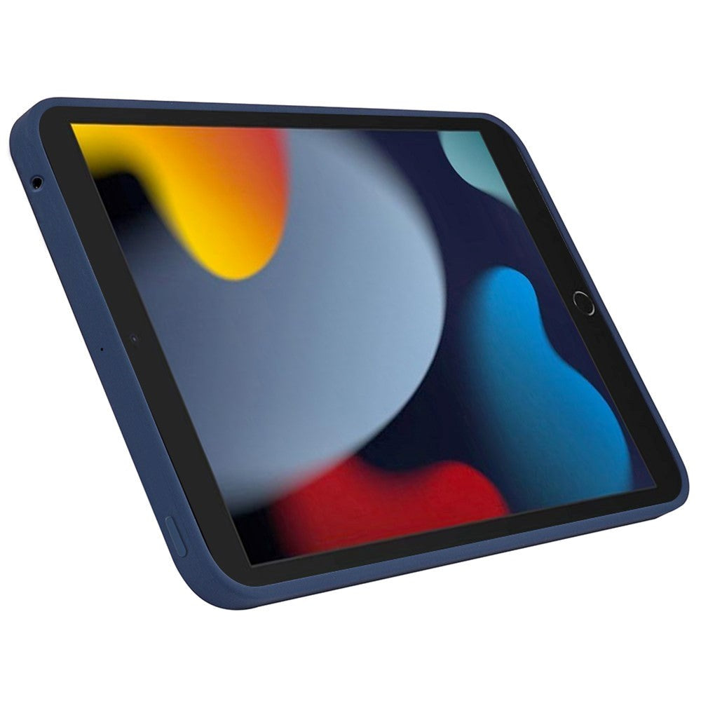 iPad 10.2" (2021 / 2020 / 2019) Liquid Silikone Shockproof Bagside Cover - Mørkeblå