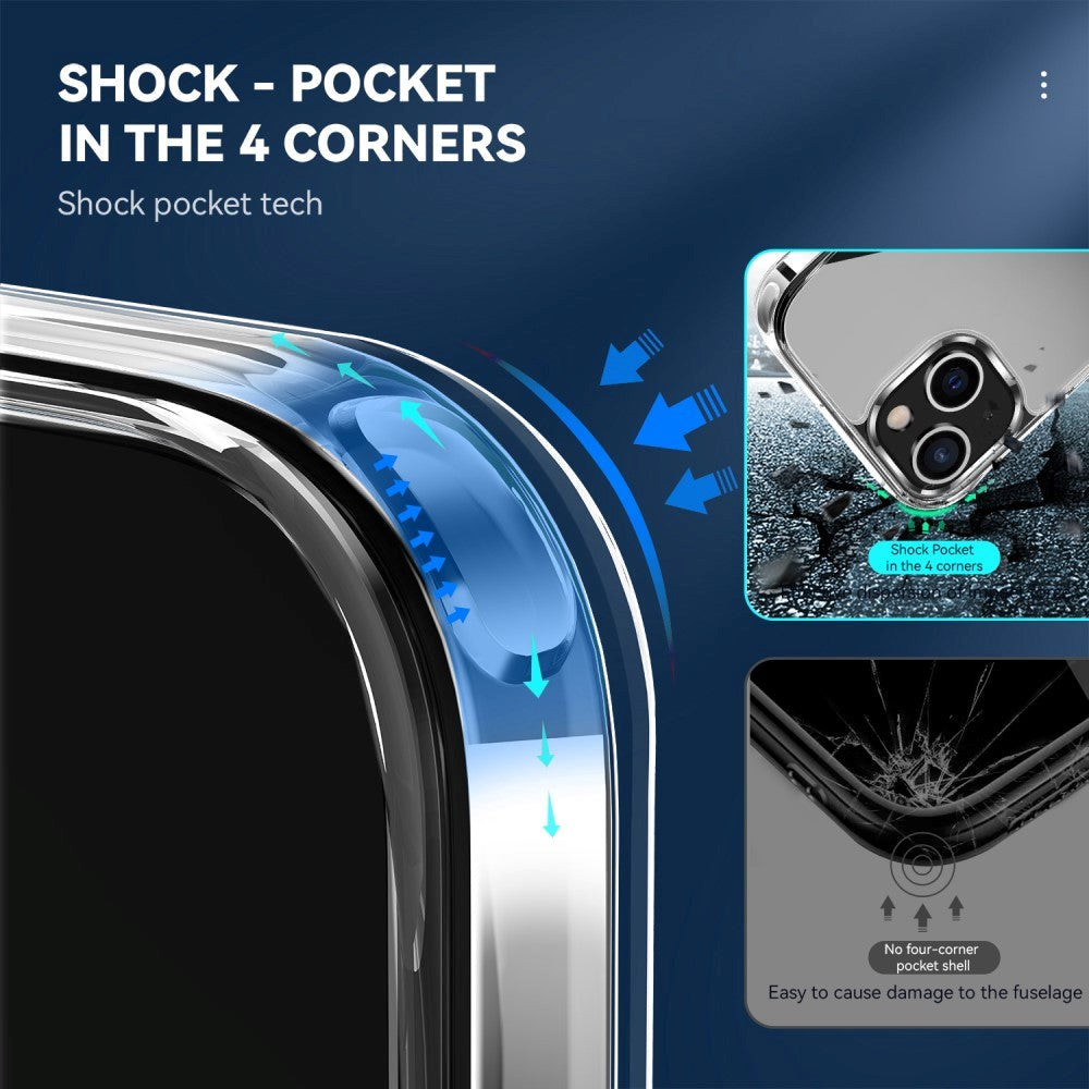 iPhone 13 Crystal Clear Hybrid Plastik Bagside Cover - Gennemsigtig