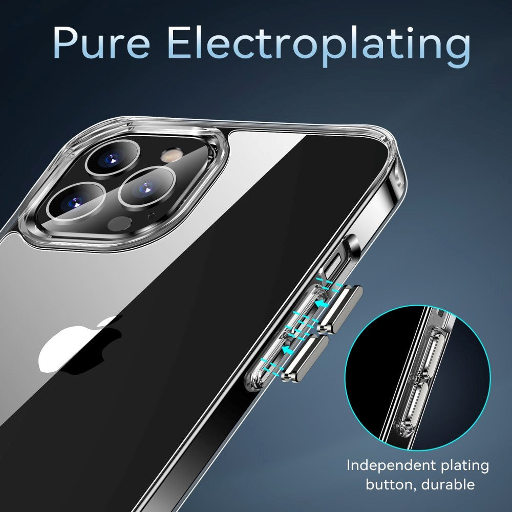 iPhone 12 Pro Max Crystal Clear Hybrid Plastik Bagside Cover - Gennemsigtig