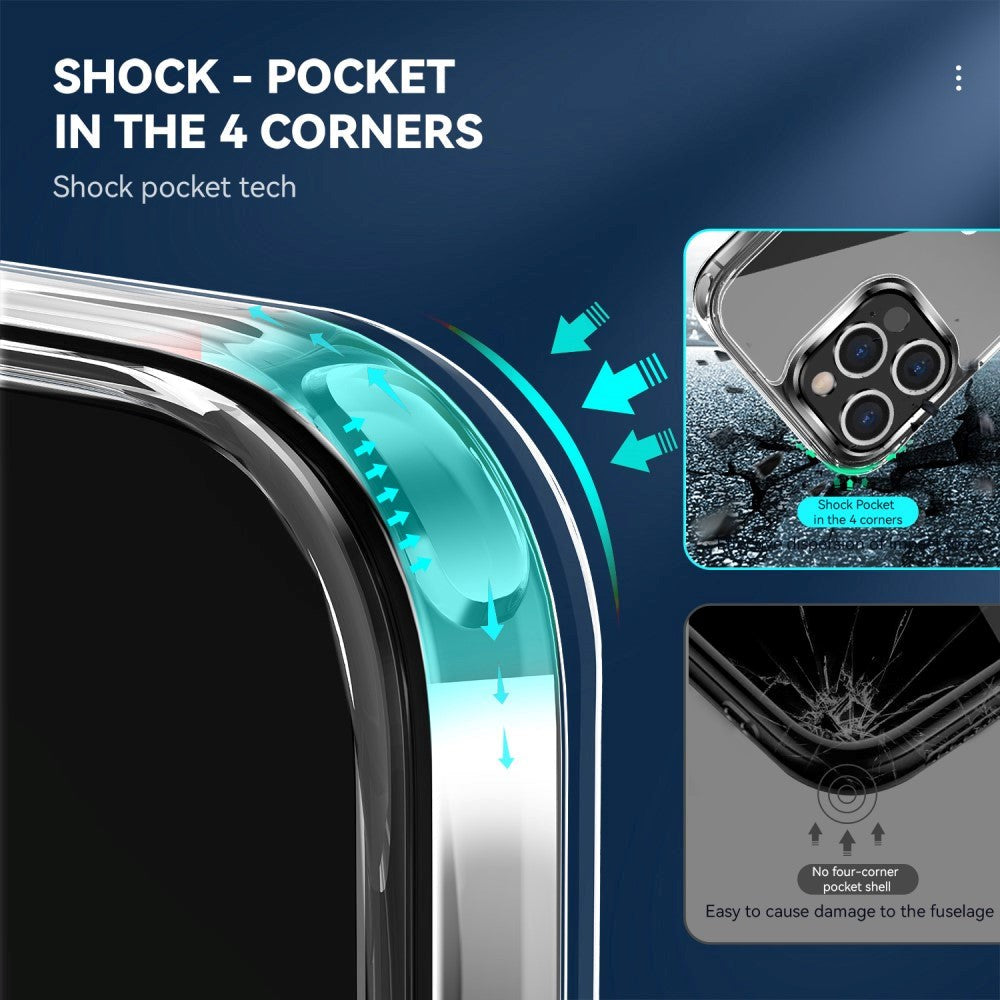 iPhone 12 Pro Max Crystal Clear Hybrid Plastik Bagside Cover - Gennemsigtig