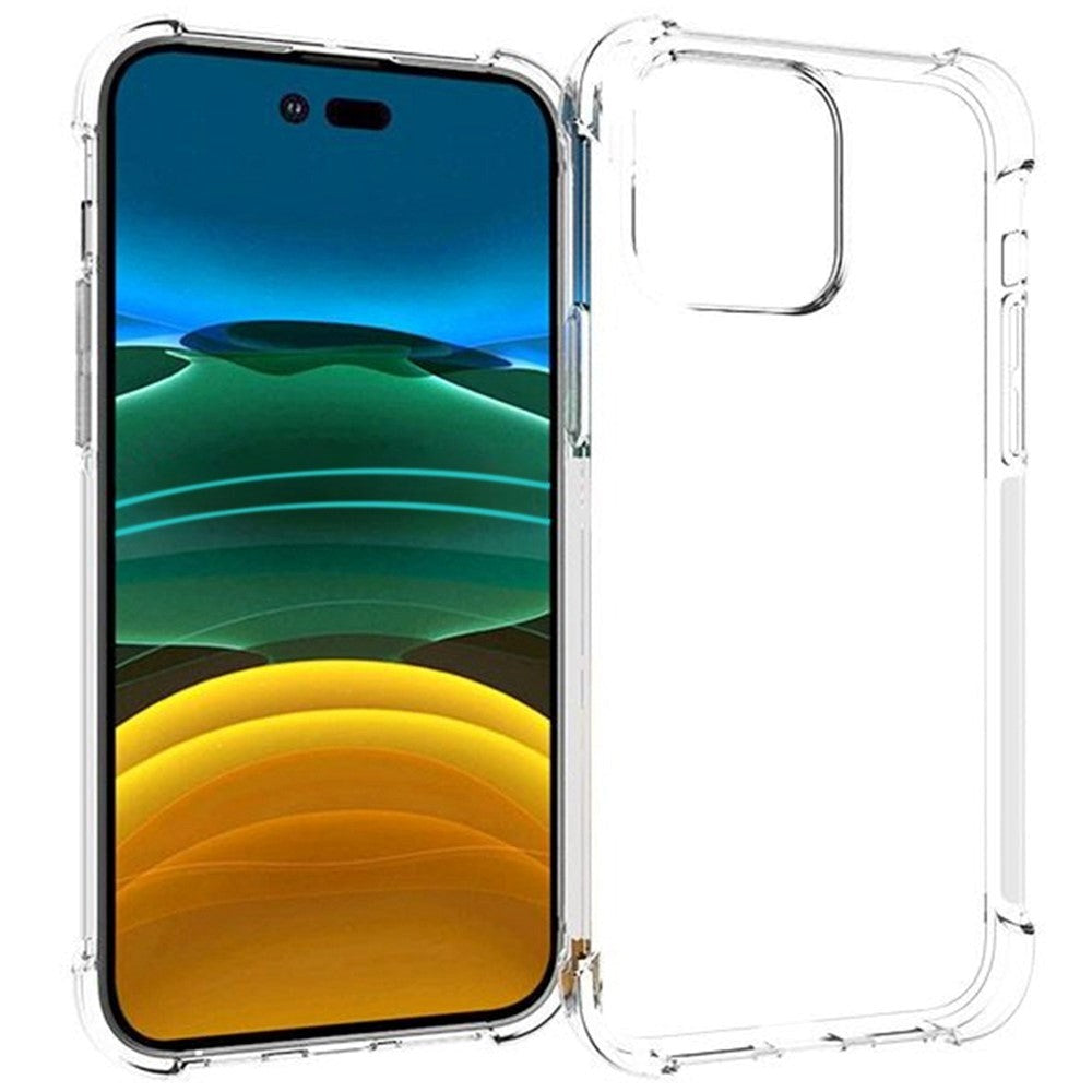 iPhone 14 Pro Max Shock-Proof Fleksibelt Plastik Bagside Cover - Gennemsigtig