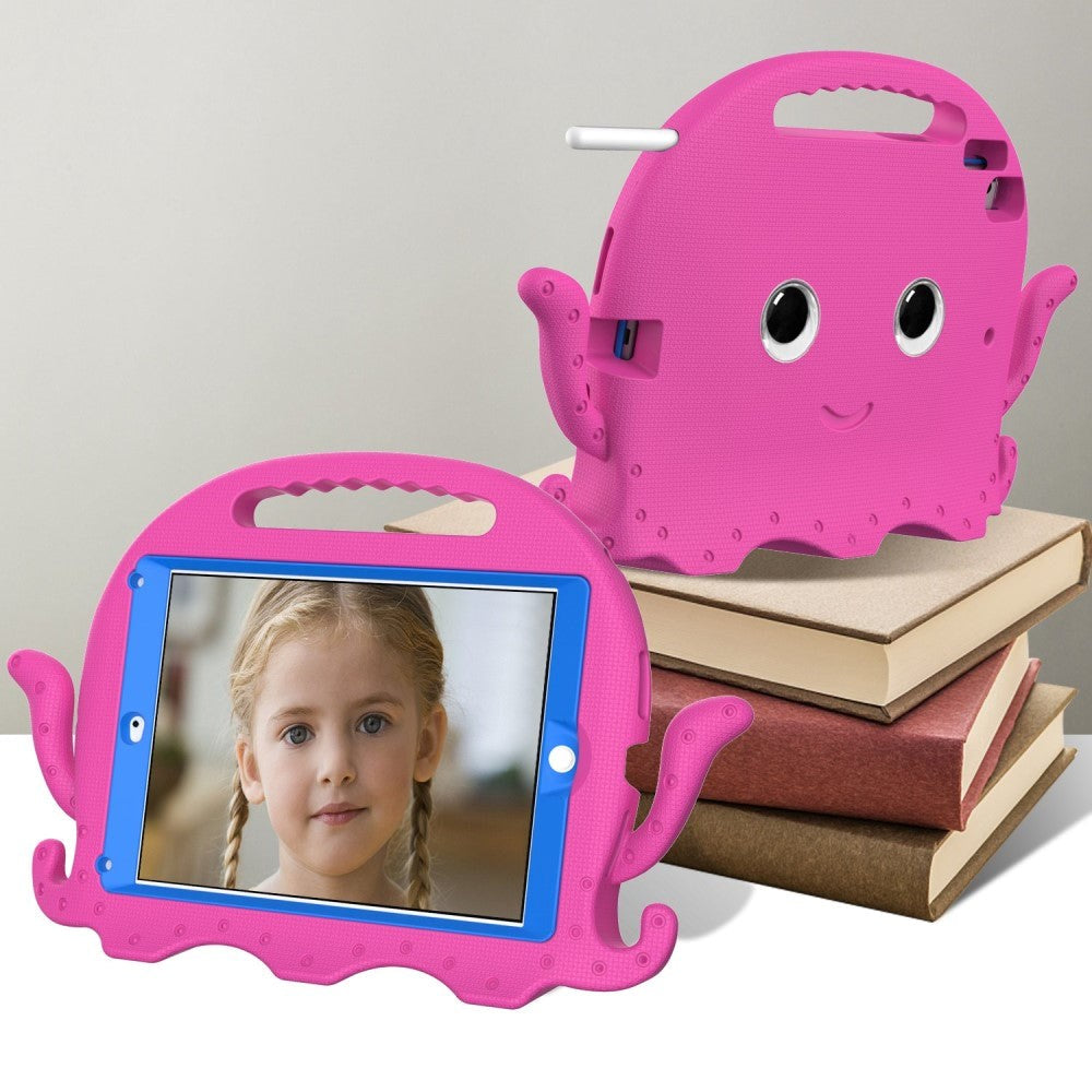 iPad (2018) / iPad (2017) / iPad Air 2 / iPad Pro 9.7" EVA Børnecover m. Skulderstrop - Blæksprutte Tema - Pink