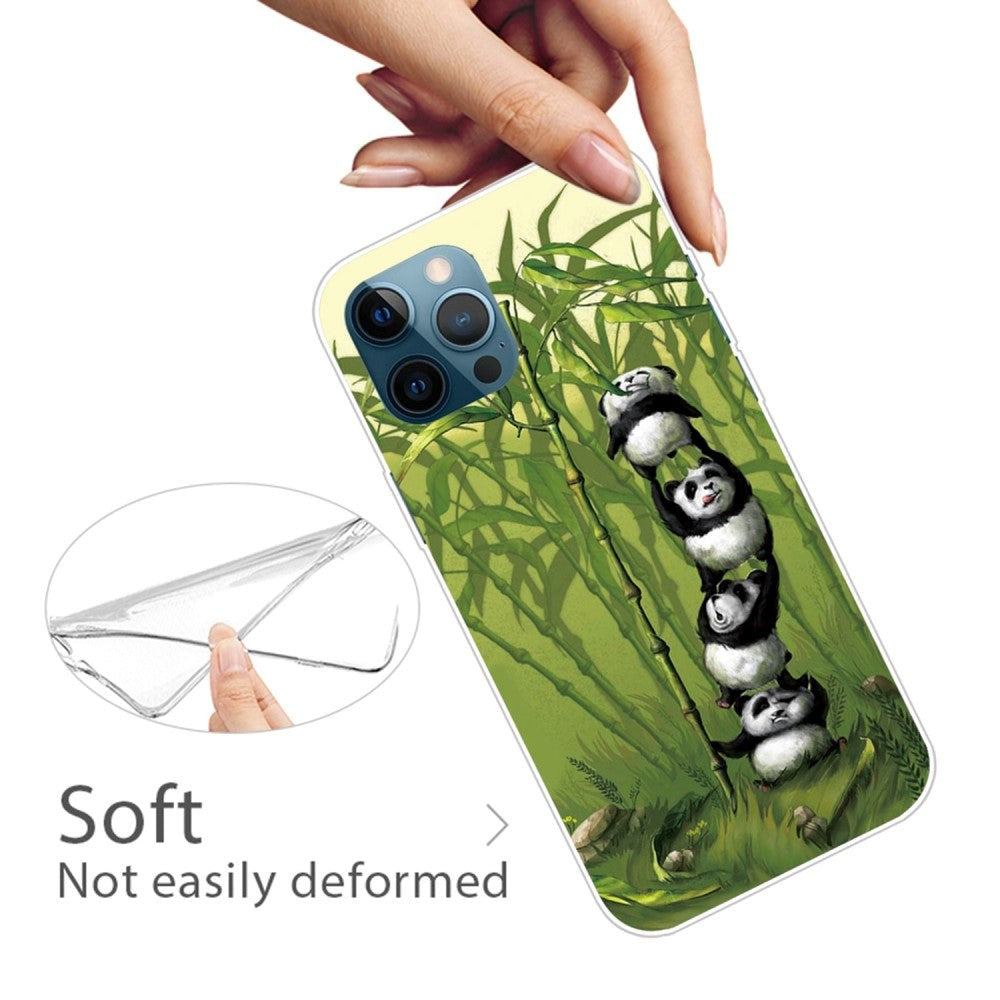 iPhone 14 Pro Fleksibelt Blødt Plastik Bagside Cover - Pandaer