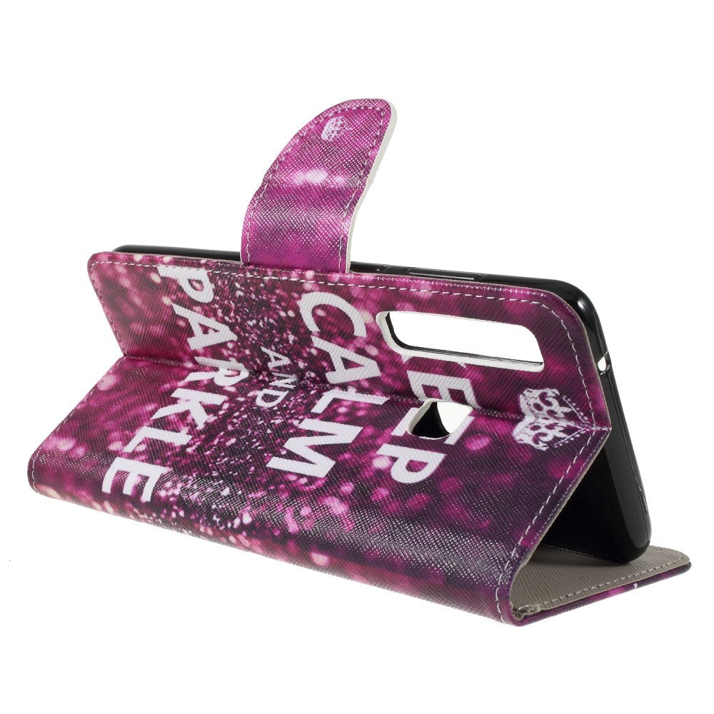 Samsung Galaxy A9 (2018) Læder Cover m. Pung "Keep Calm and Sparkle"