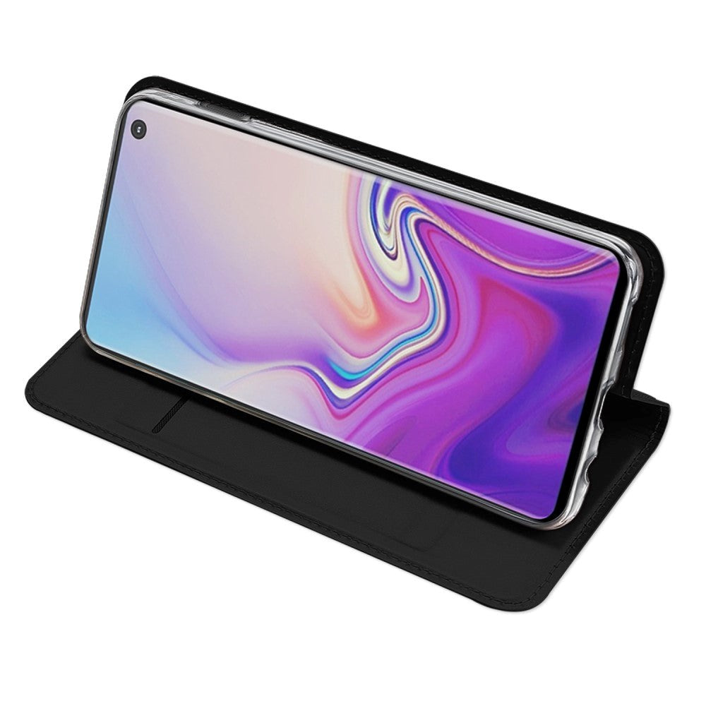 Samsung Galaxy S10e Tyndt Læder Cover m. Kortholder - Sort