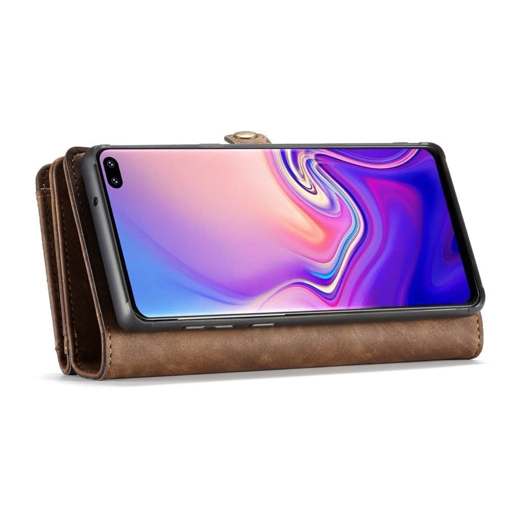 Samsung Galaxy S10+ Plus CASEME Læder Flip Cover m. Pung - Brun