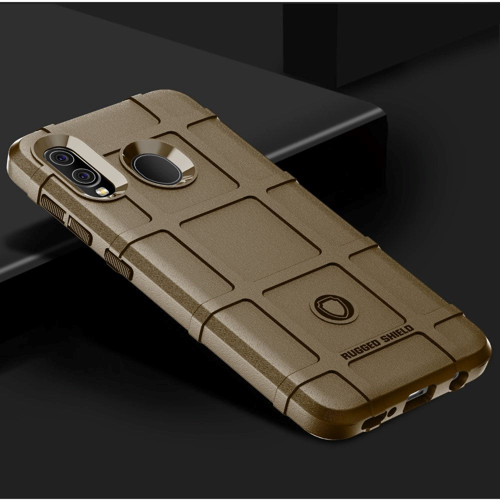 Samsung Galaxy A30 Rugged Shield Plastik Cover - Brun