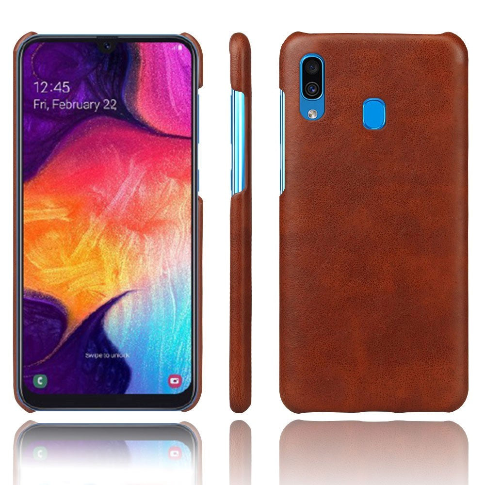 Samsung Galaxy A30 Brun Læderbetrukket Cover