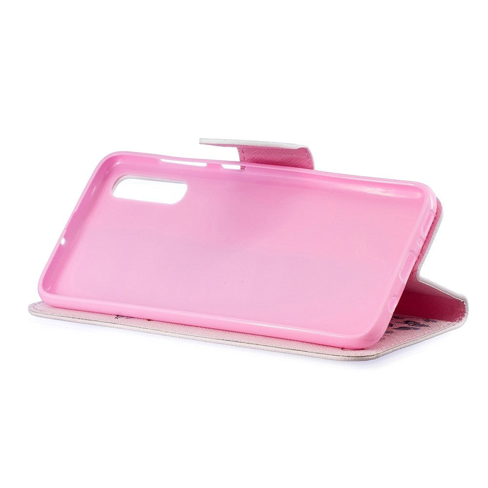 Samsung Galaxy A70 Læder Flip Cover - Giraf