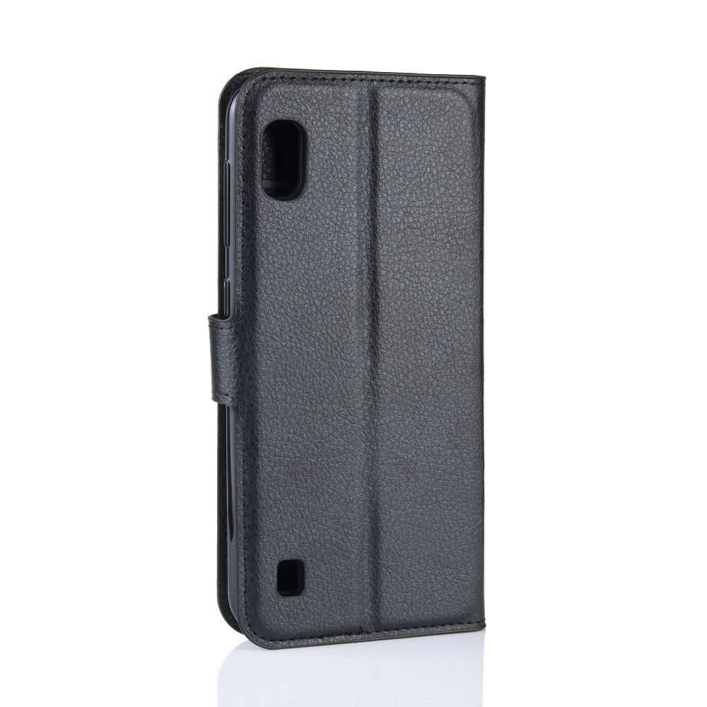 EIDERWOOD Samsung Galaxy A10 Litchi Kunstlæder Flip Cover m. Pung - Sort